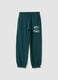 Green cotton and viscose blend joggers_0
