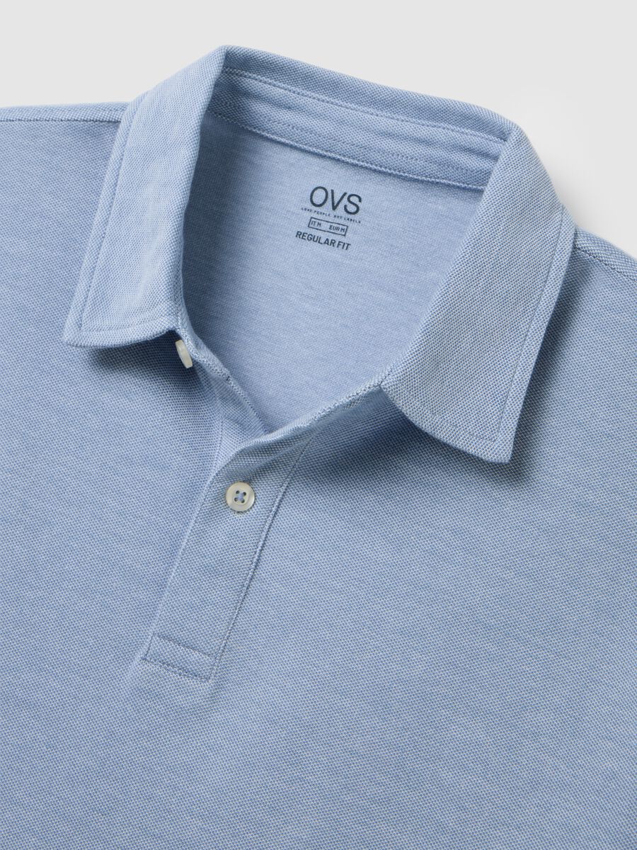 Men's Regular Fit Sky Blue Pure Cotton Polo Shirt_5