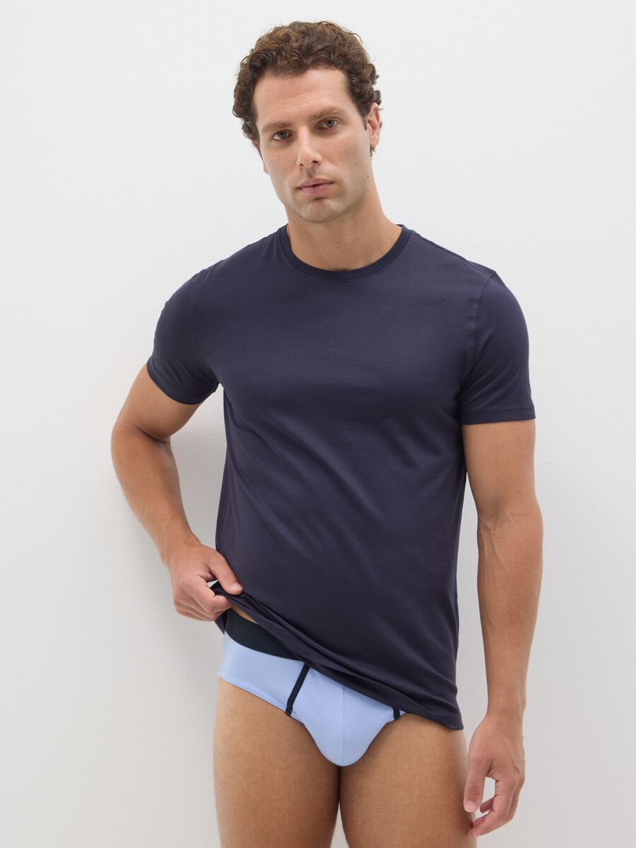 Bipack di t-shirt in puro cotone blu regular fit_1