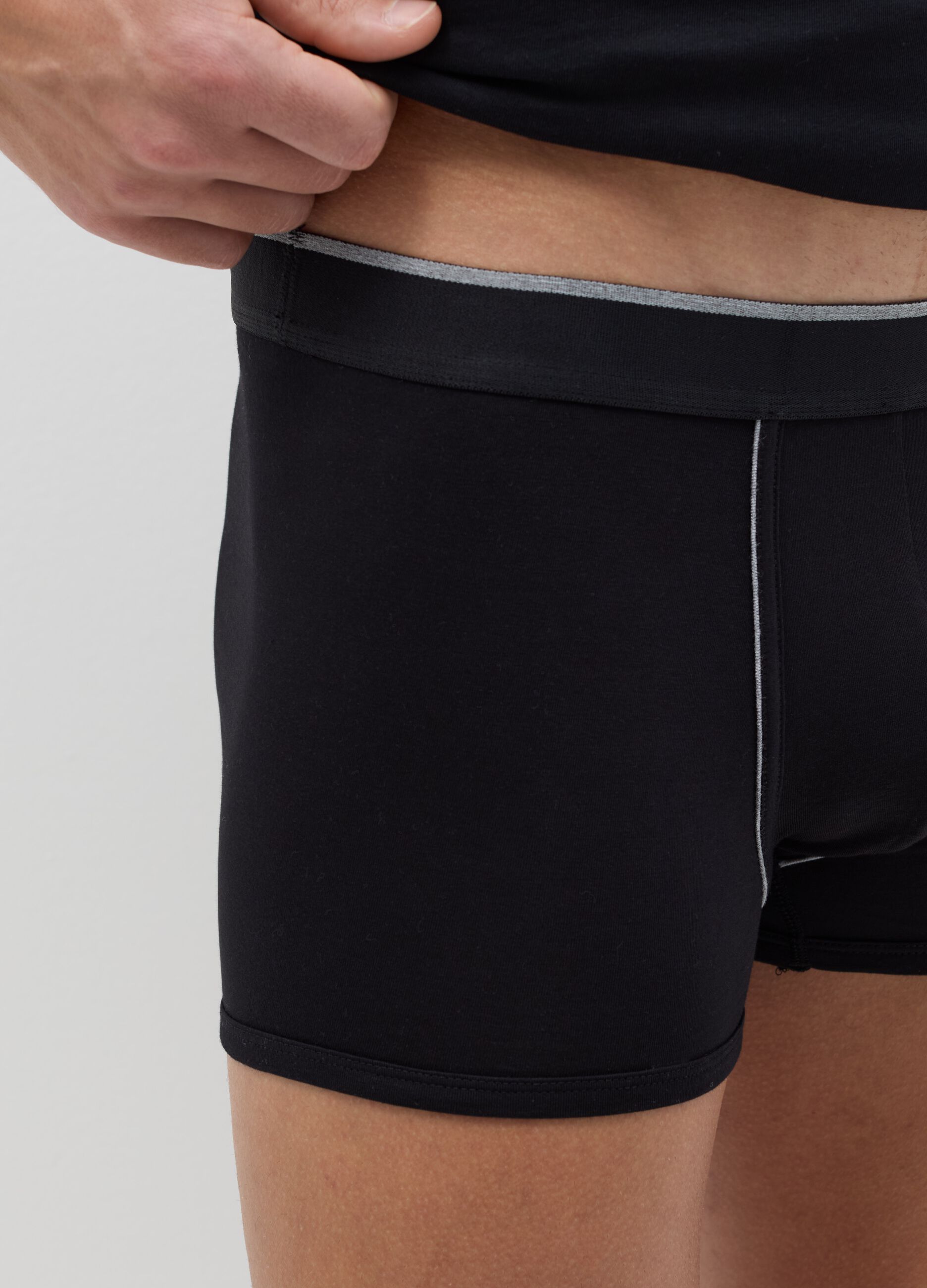 Two-pack boxer shorts in Supima cotton with contrasting piping