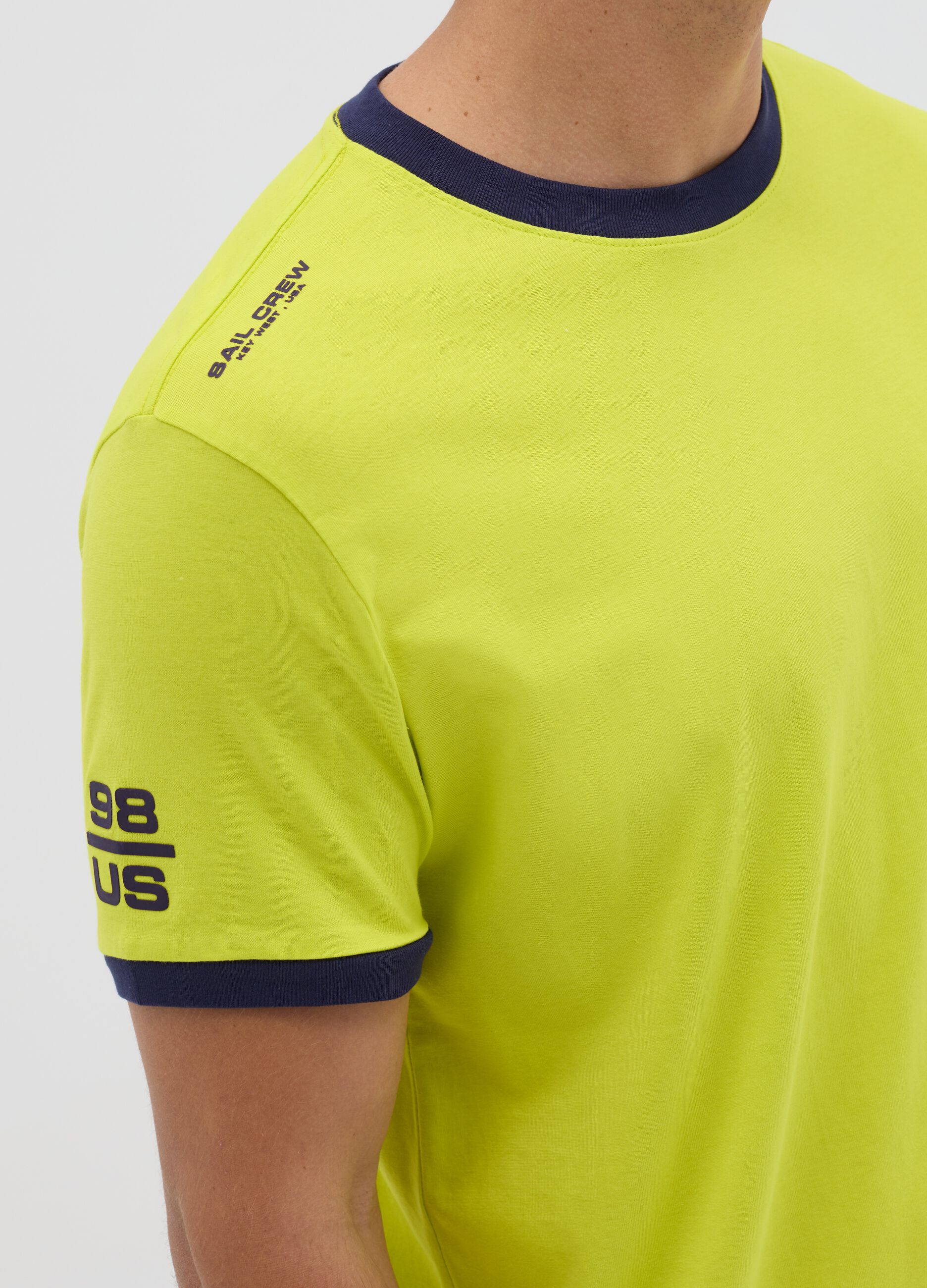Yellow T-shirt with contrasting details