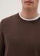 Brown crew neck cotton blend regular fit sweater_3