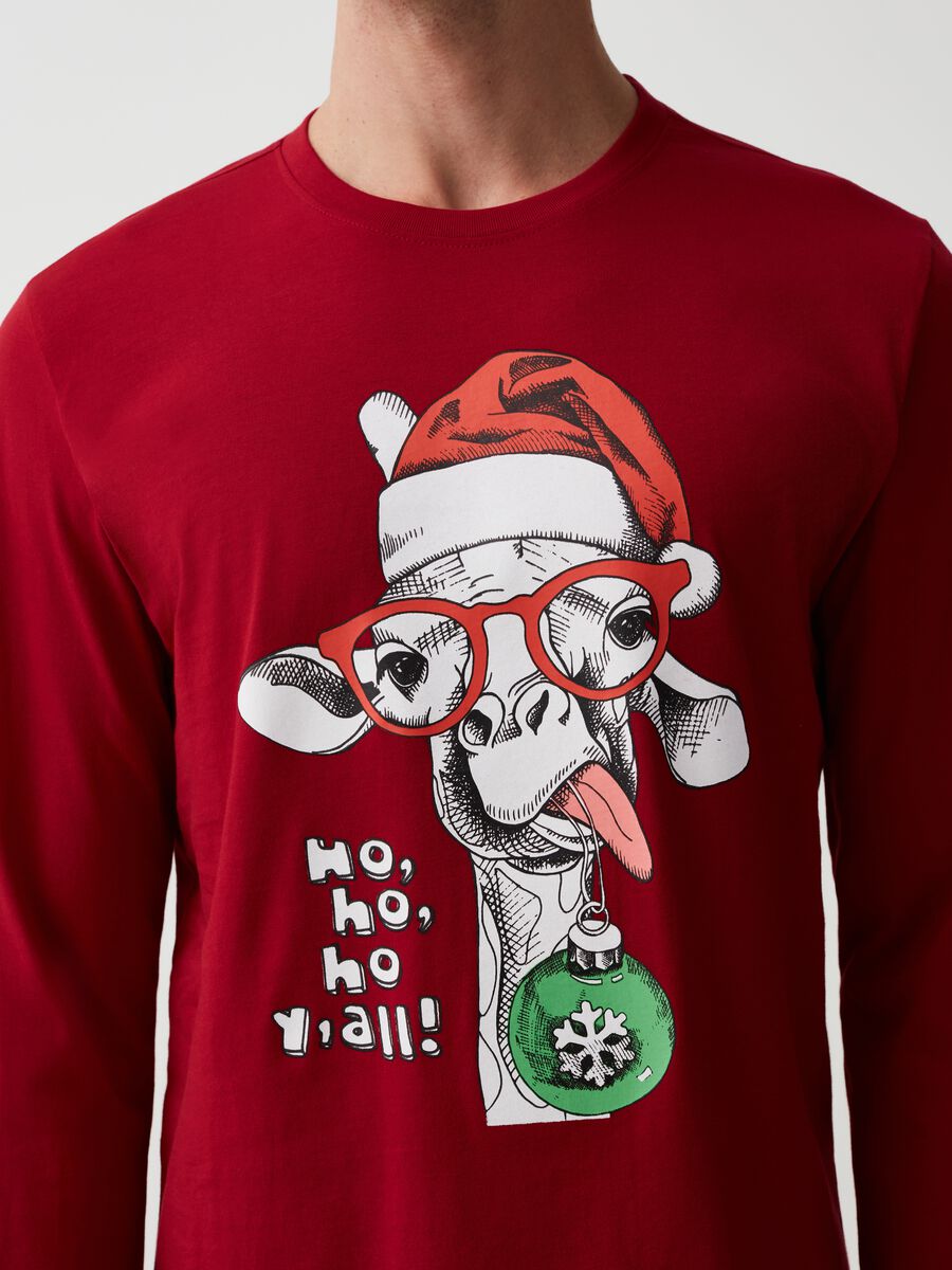 Top pigiama a maniche lunghe stampa Natale_3
