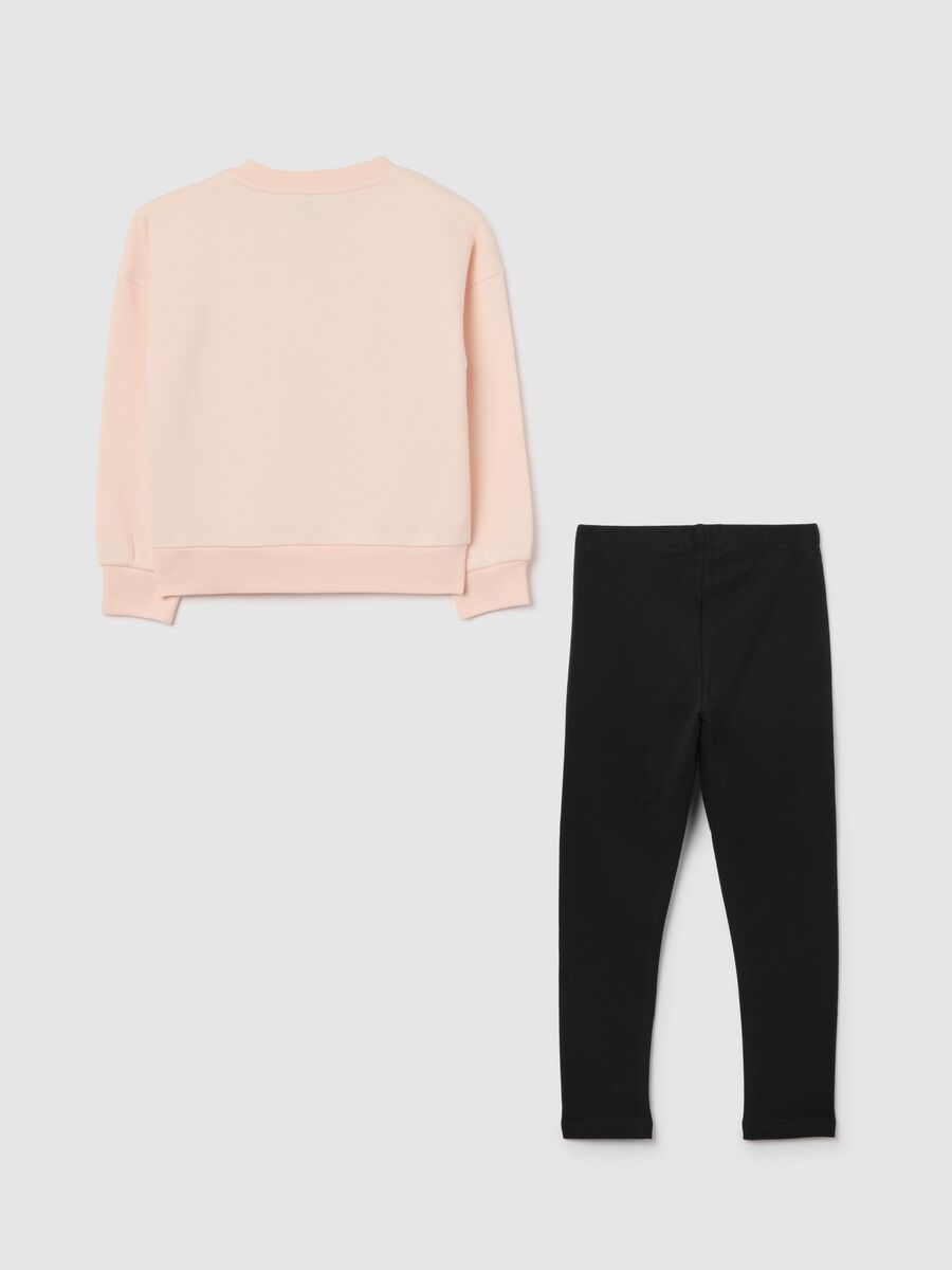Set jogging da bambina in cotone rosa regular fit_1
