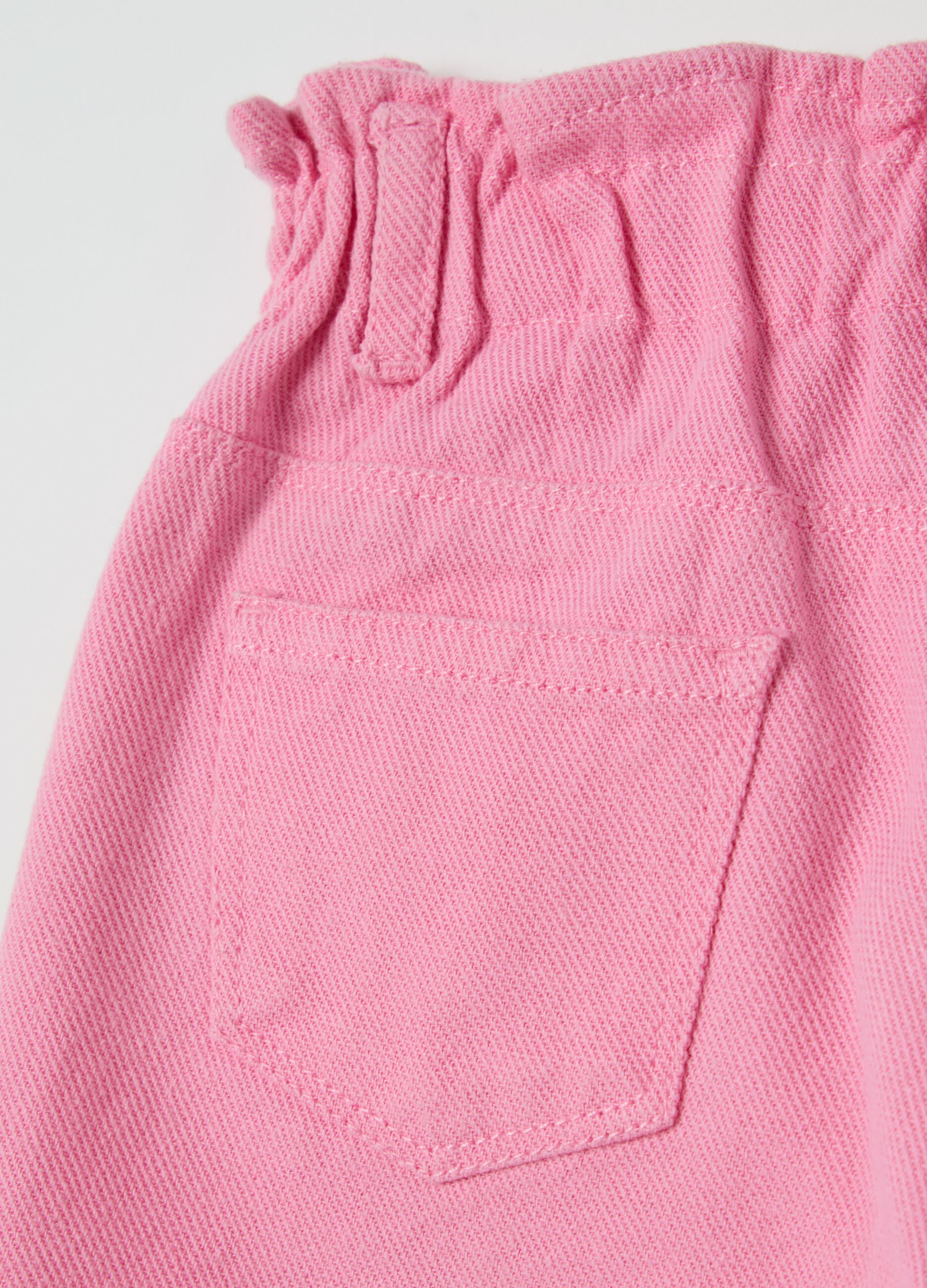 Paper bag shorts in cotton and Lyocell