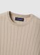 Beige striped pure cotton T-shirt regular fit_5
