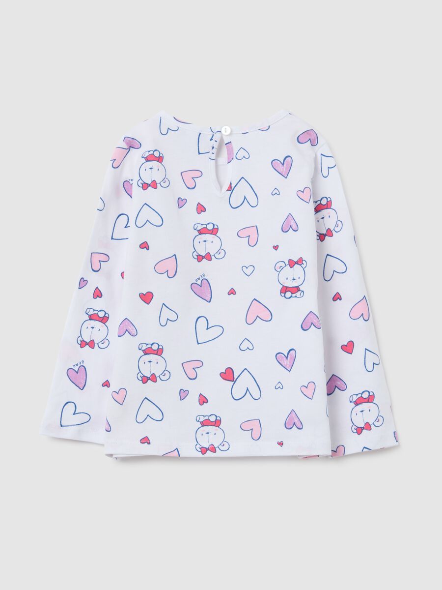 Multicolour regular fit pure cotton girl's T-shirt_1