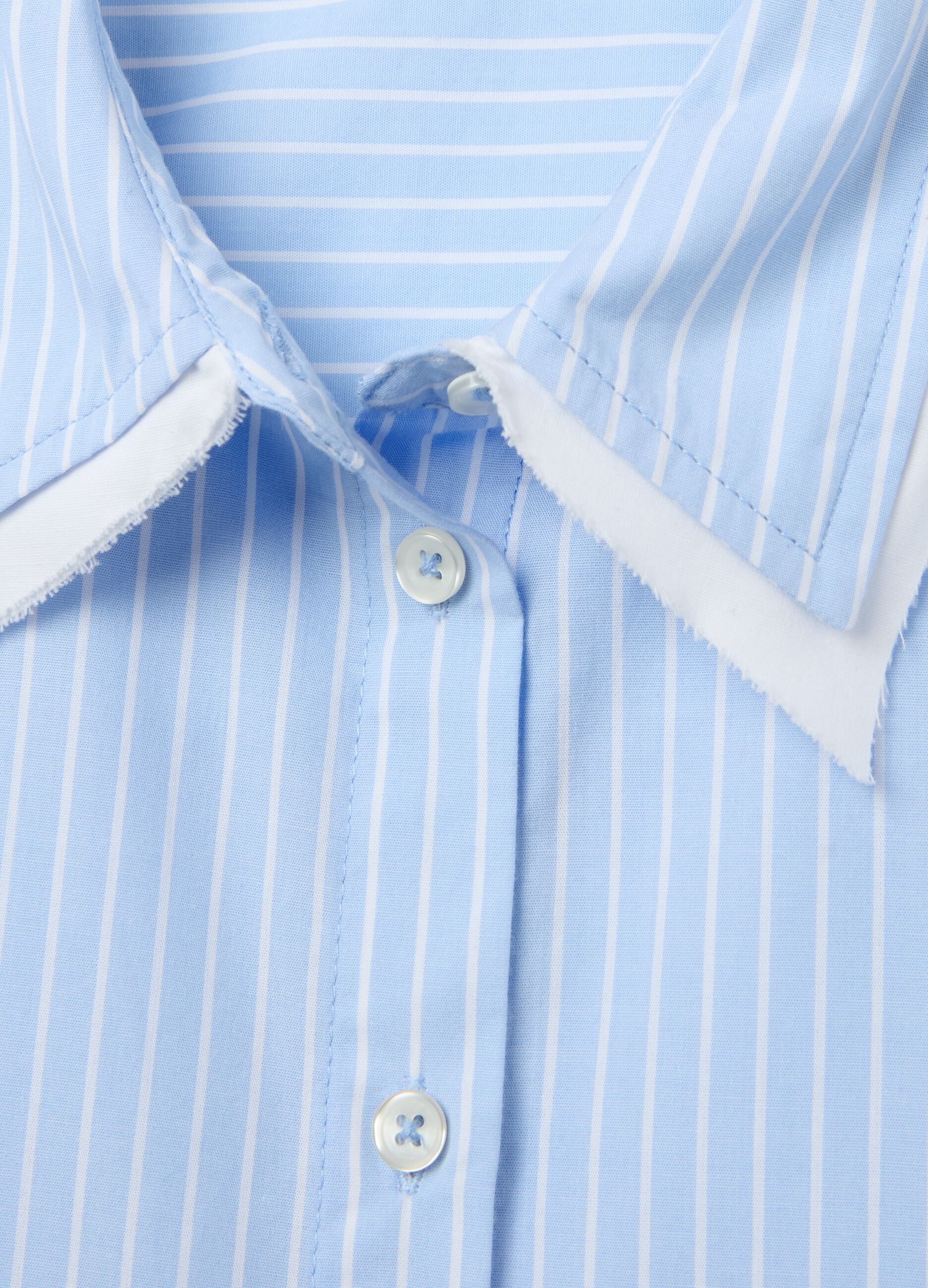 Pinstriped shirt with layered-effect details