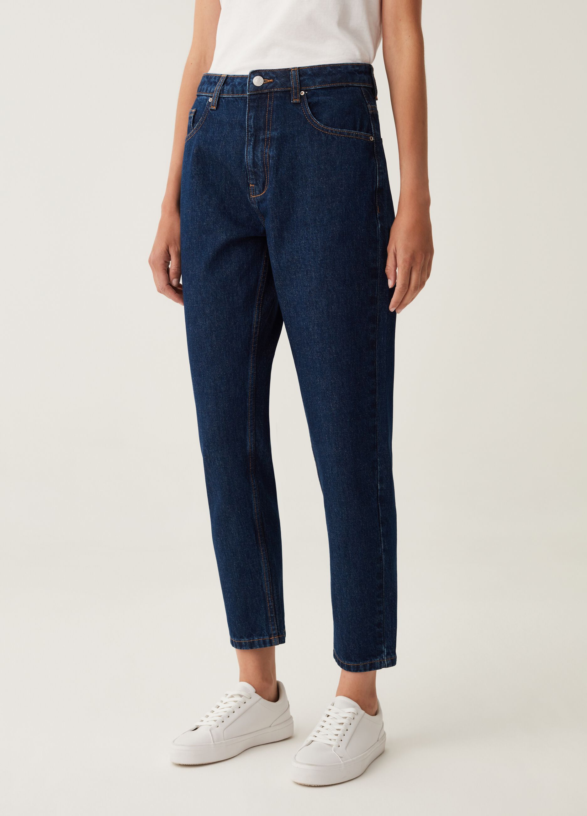 Jeans mom fit slim cinque tasche_1