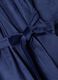 Blue stretch-fabric dressing gown with belt_1