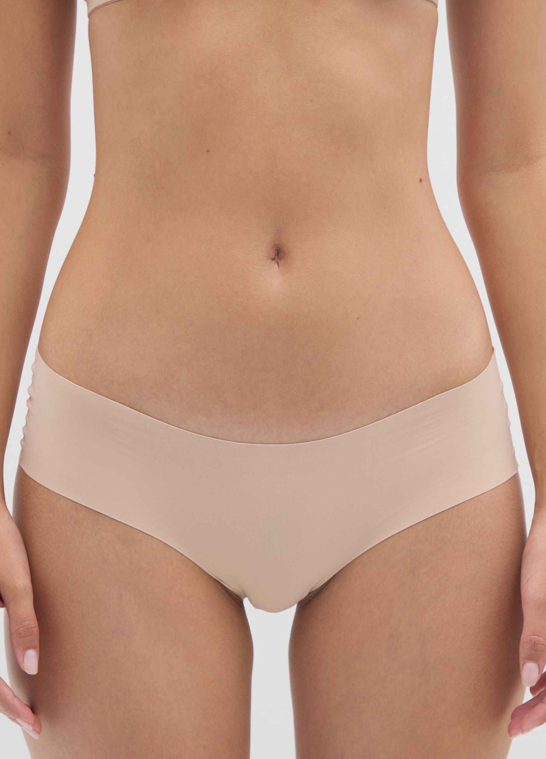 Culotte in tessuto elasticizzato beige