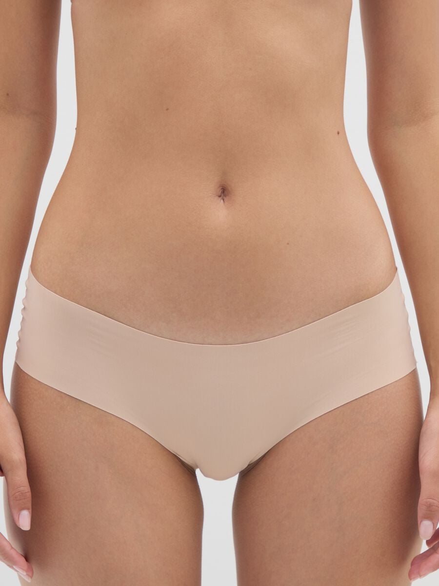 Culotte in tessuto elasticizzato beige_1