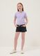 Shorts denim neri in misto cotone elasticizzato da ragazza slim fit_0