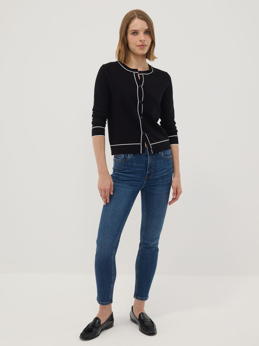 Blue denim skinny-fit jeans in stretch cotton_0