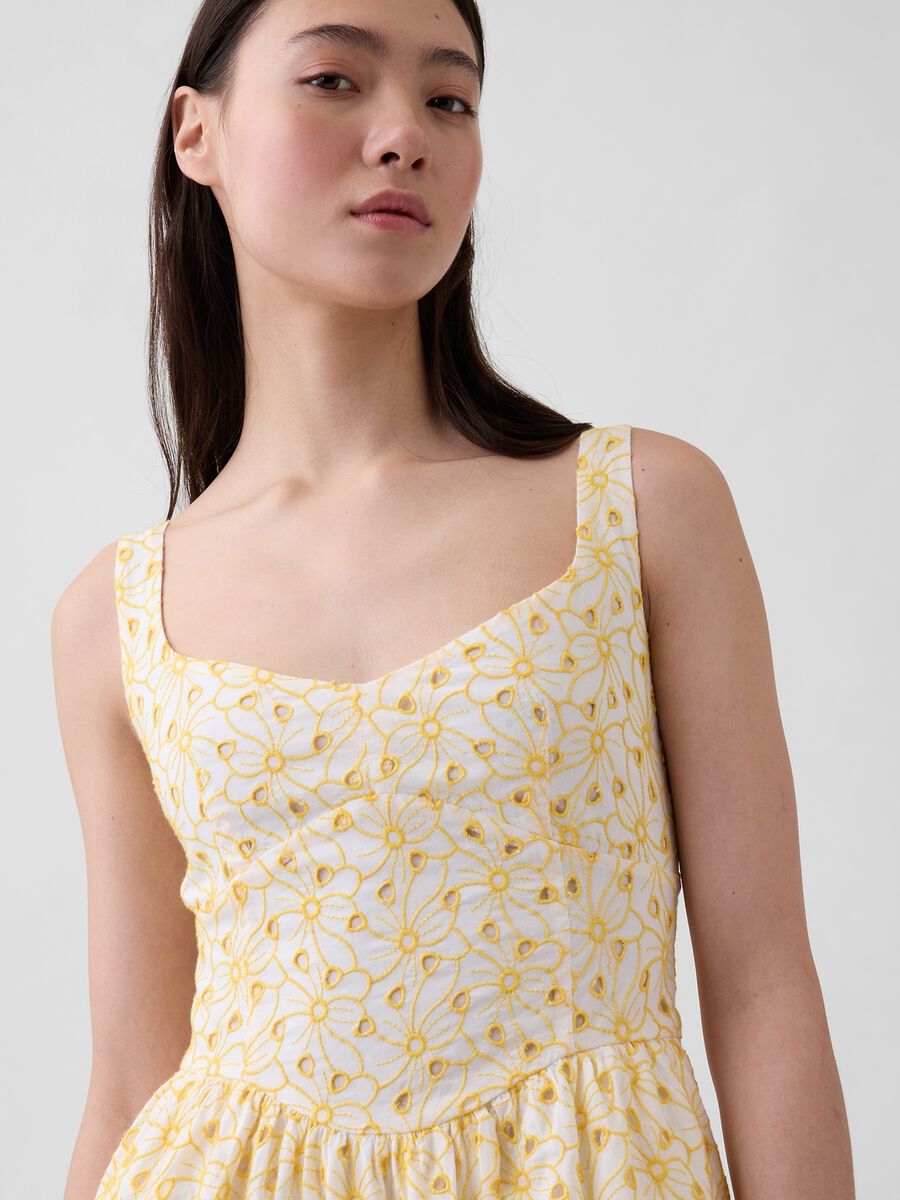 Pure cotton midi dress with floral print_3