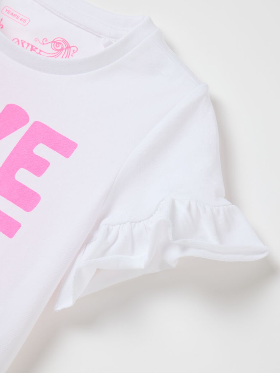 White T-shirt with pink writings Love Therapy_2