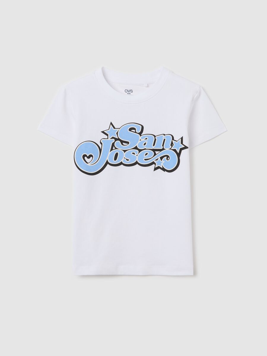 White stretch cotton T-shirt with print_3
