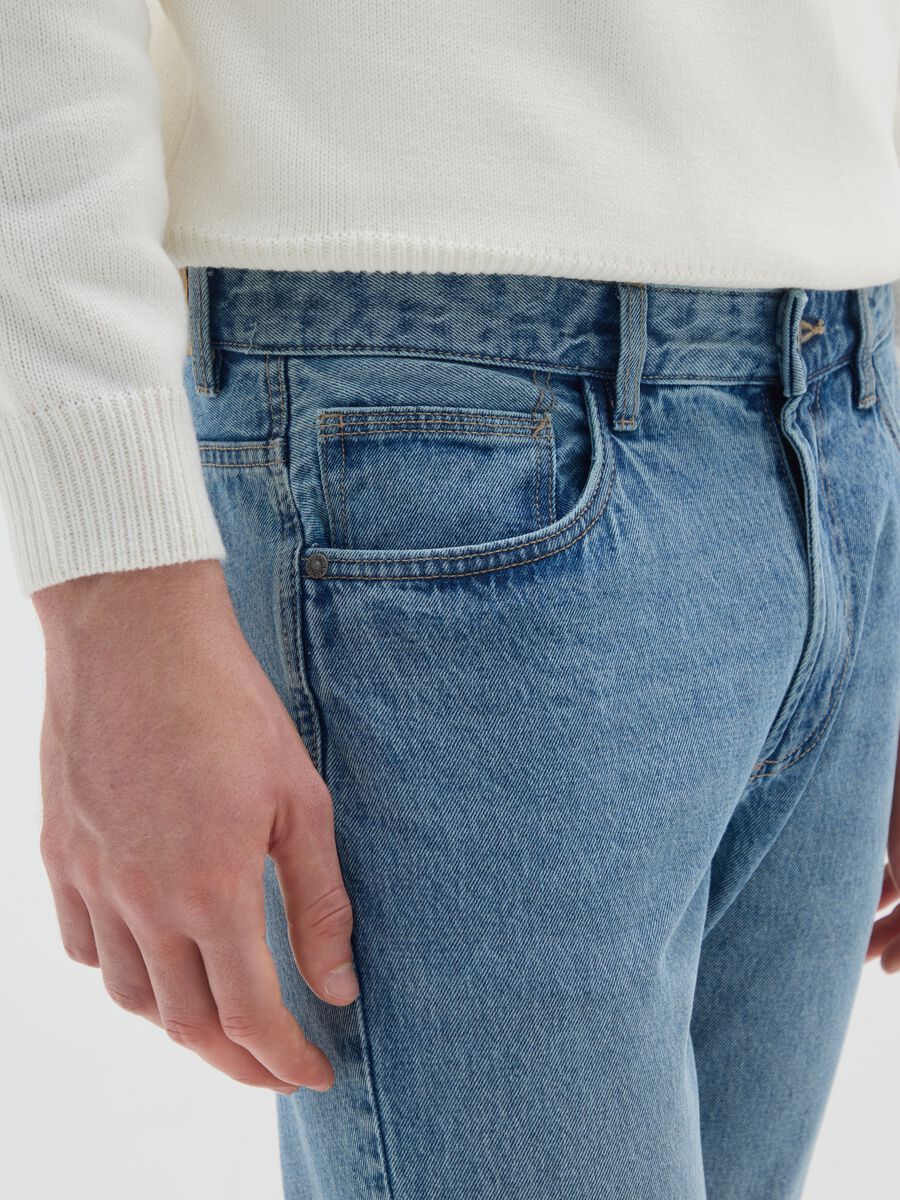 Slim Fit Blue Pure Cotton Jeans_3