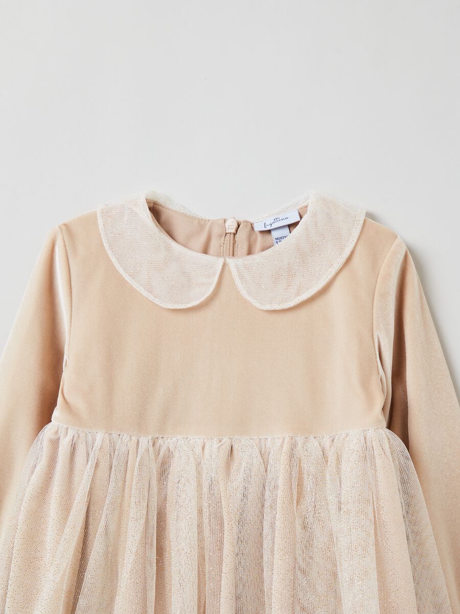 Vestitino in velour con tulle e glitter_2