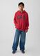 Kids' Red Cotton Blend Hoodie Regular Fit with Logo_1