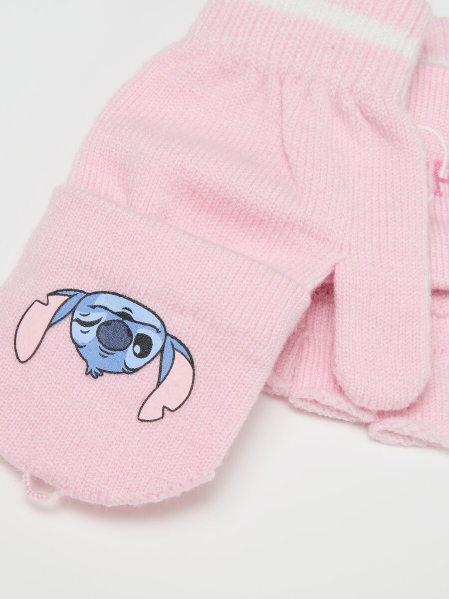 Cappello rosa bambino con dettaglio Stitch_1