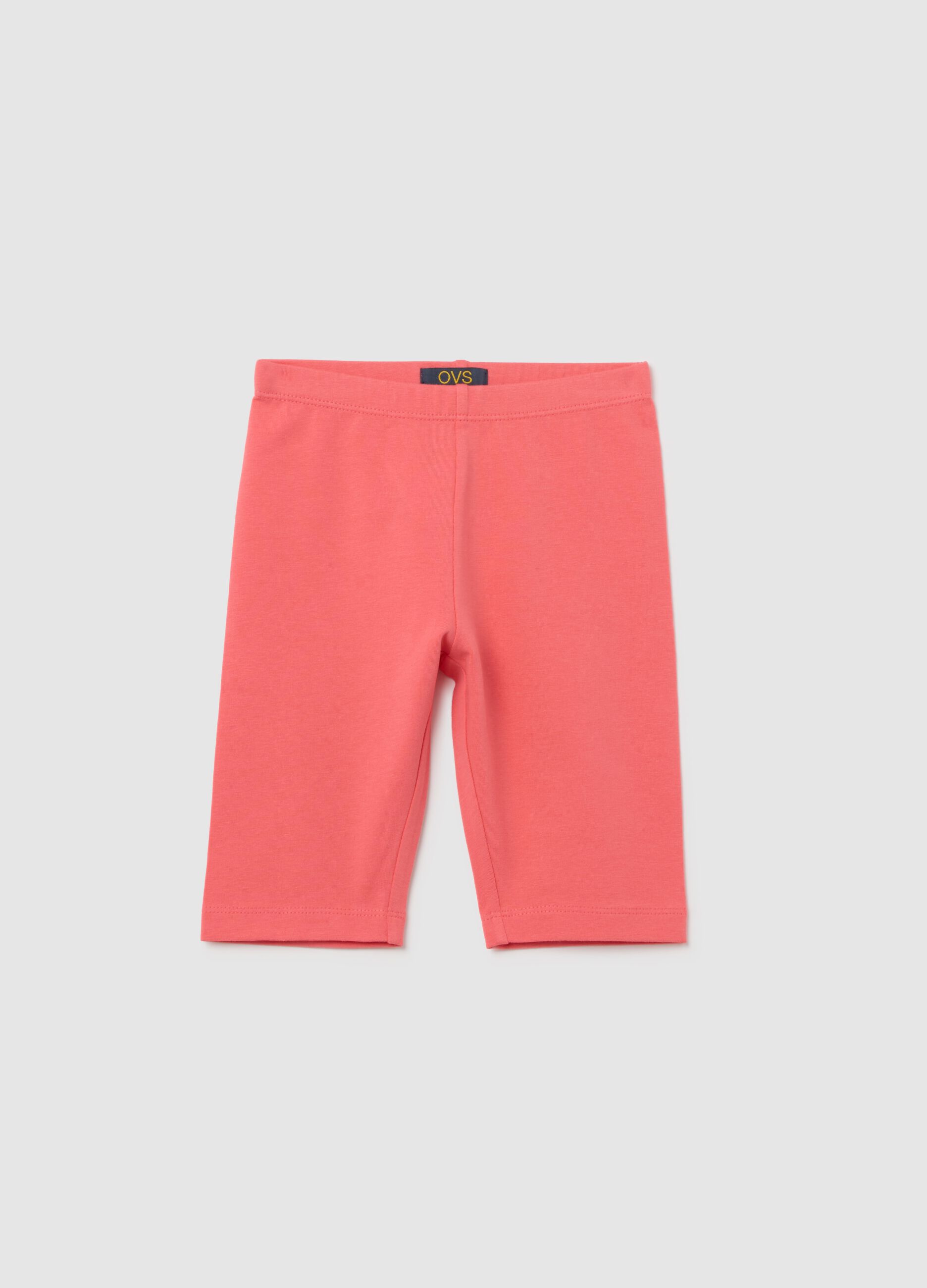Girls' Pink Stretch Cotton Shorts, Regular Fit