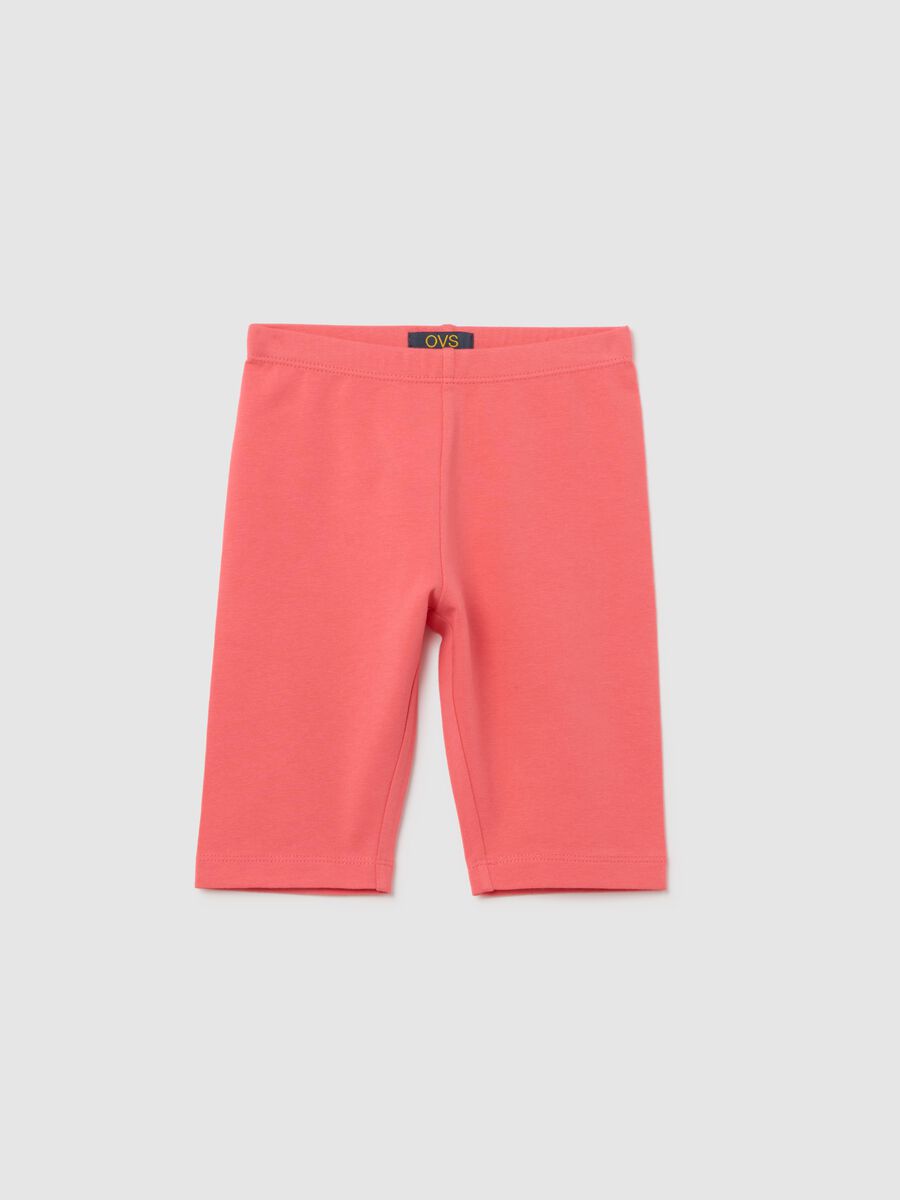 Girls' Pink Stretch Cotton Shorts, Regular Fit_0