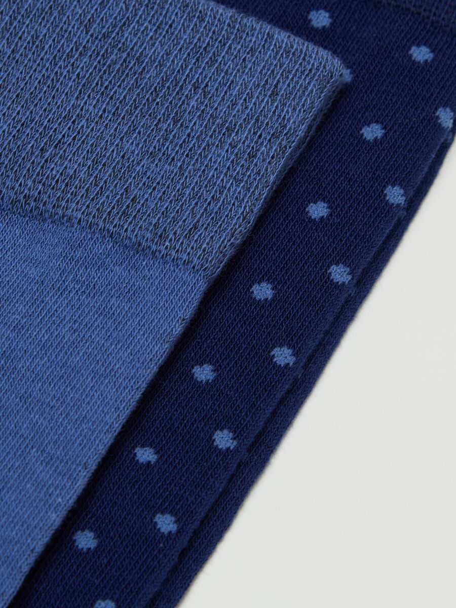 Five-pair pack long socks with stripes and polka dots pattern_1