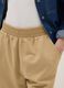 Girls' oversized fit beige pure cotton shorts_2