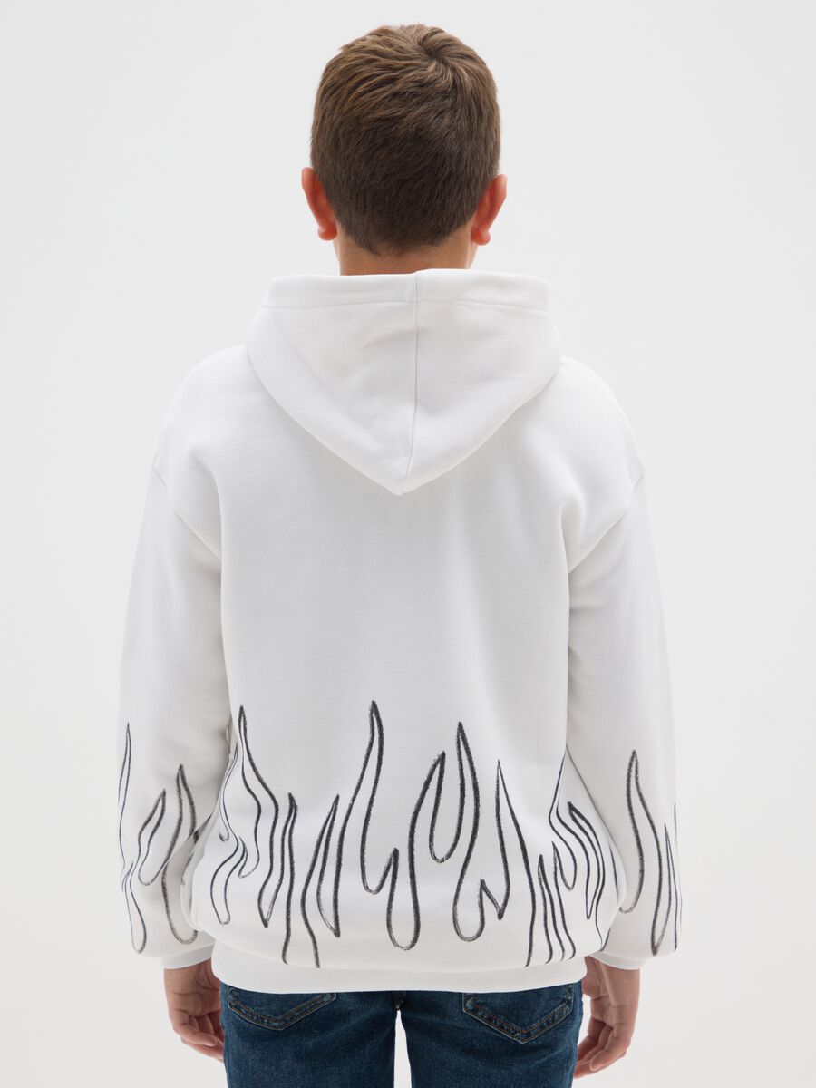 White children's cotton blend sweatshirt regular fit with print_1