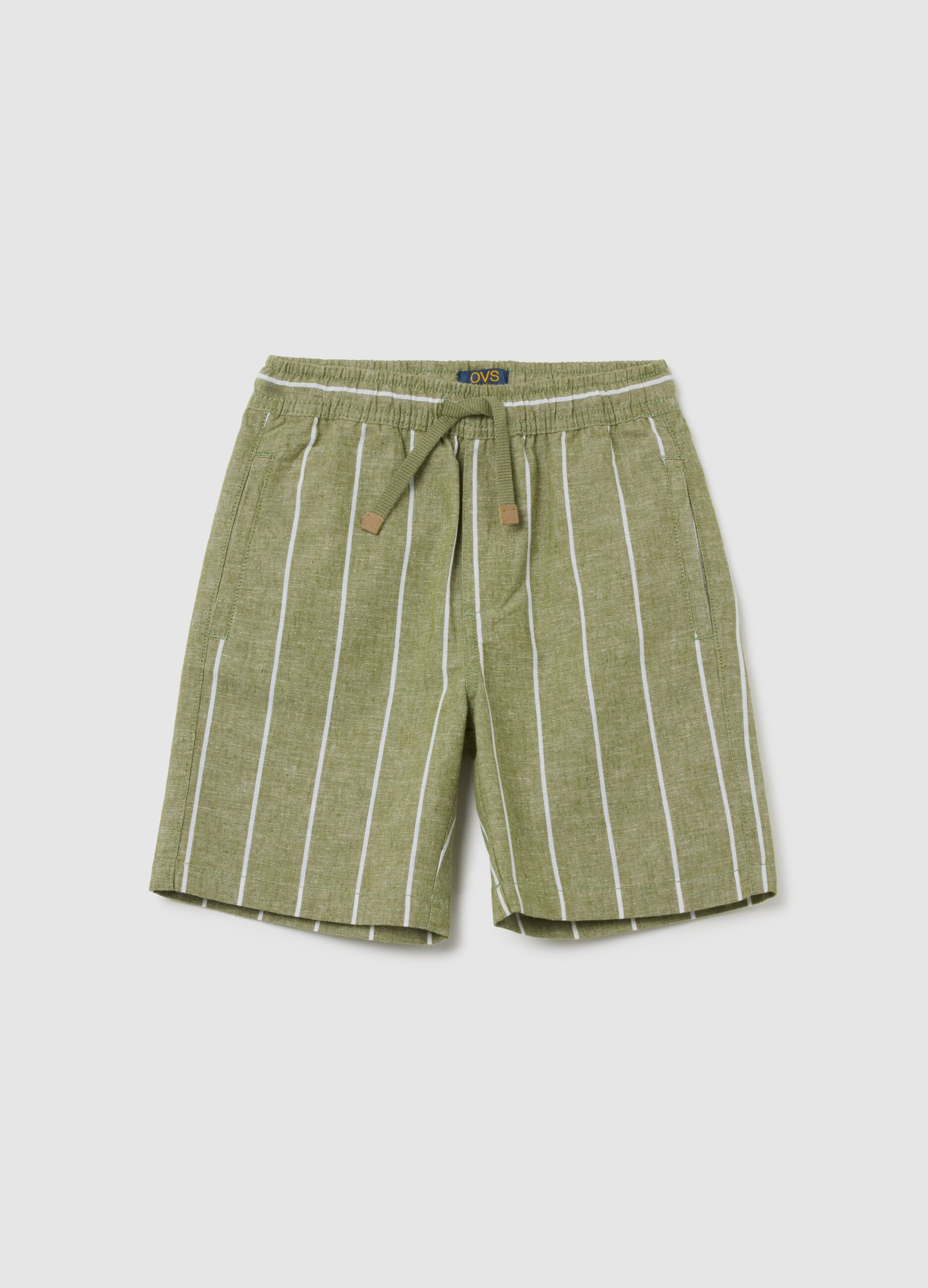 Children's multicolour cotton blend regular fit shorts with elastic waistband