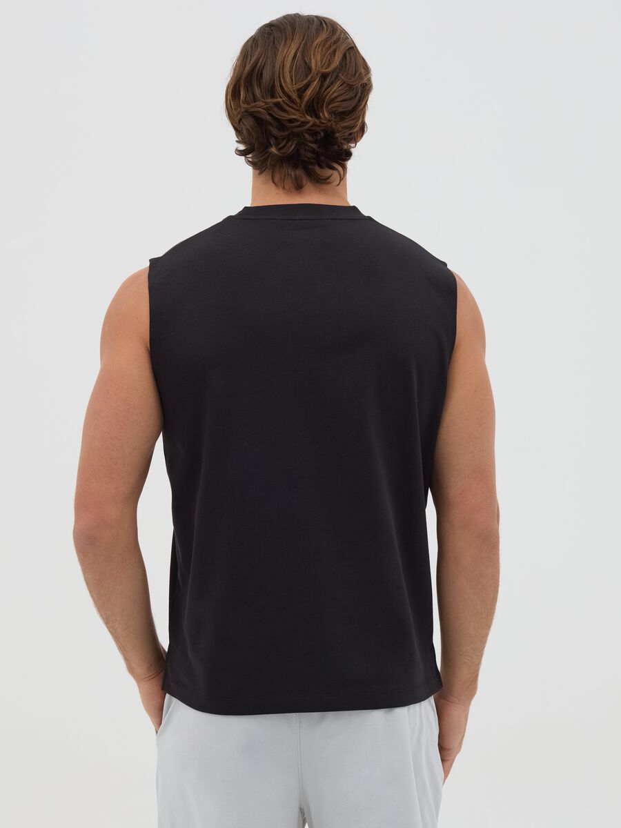 Canotta da uomo in misto nero relaxed fit_2