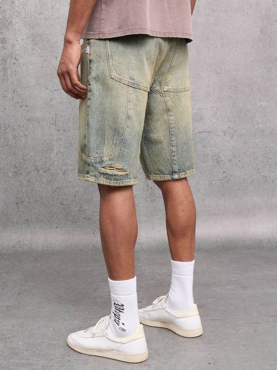 Denim Shorts Washed Light Blue & Tea_2