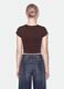 Brown pure cotton crew-neck T-shirt with slogan_2