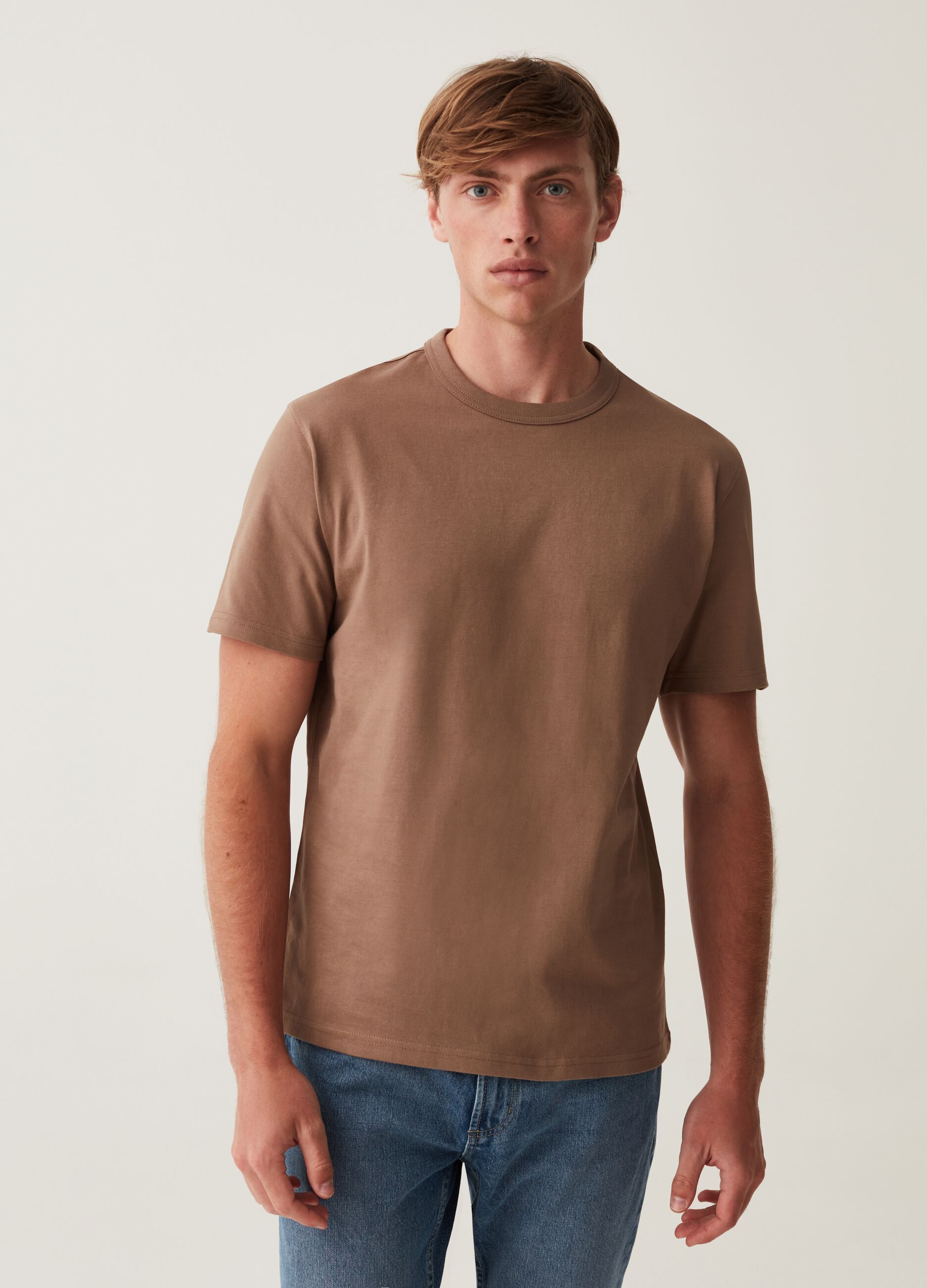 T-shirt in cotone con scollo rotondo