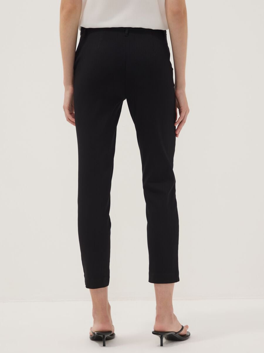 Pantaloni chino neri in viscosa elasticizzata slim fit_2