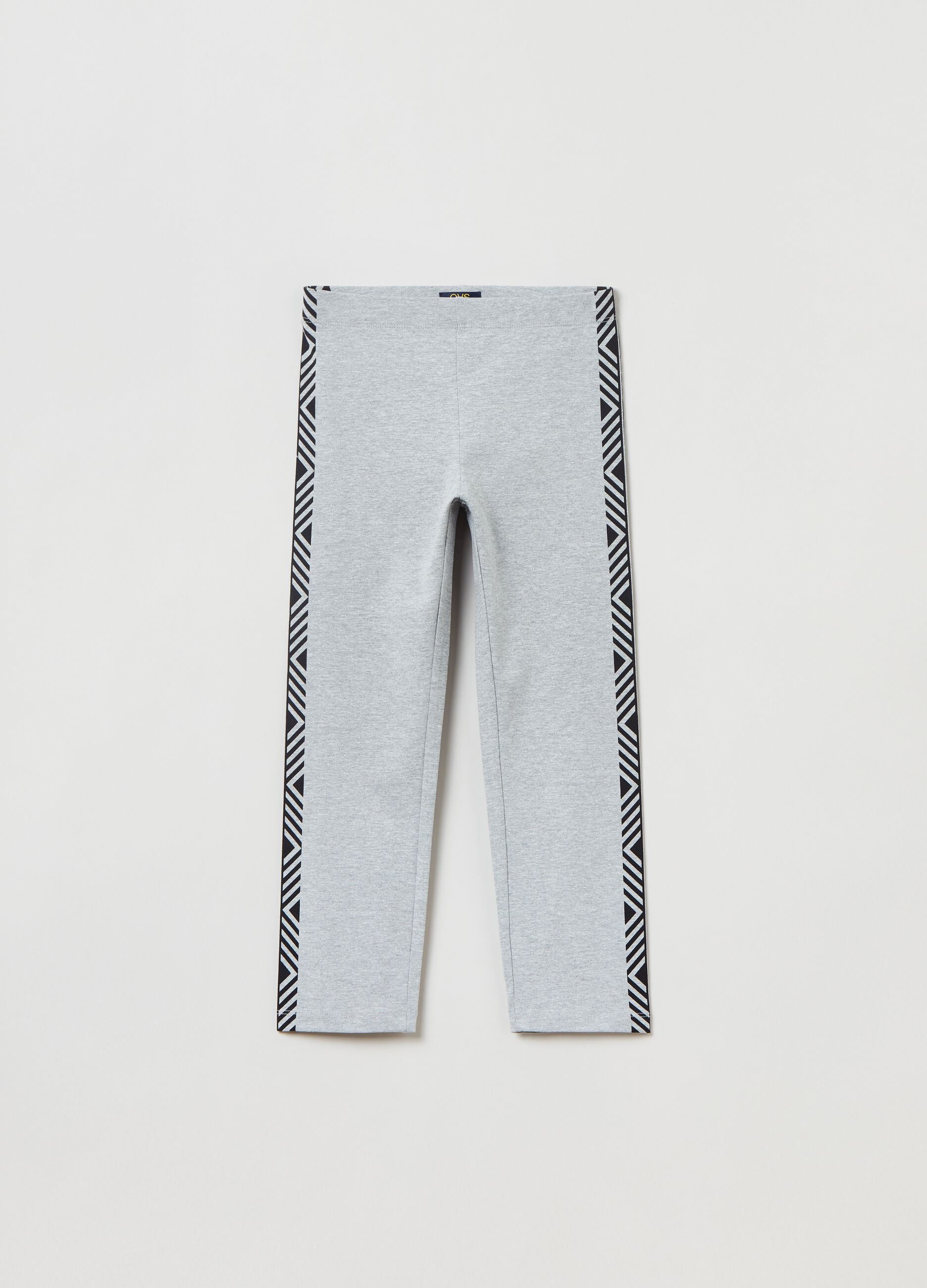 Leggings a tre quarti con bande a contrasto_0