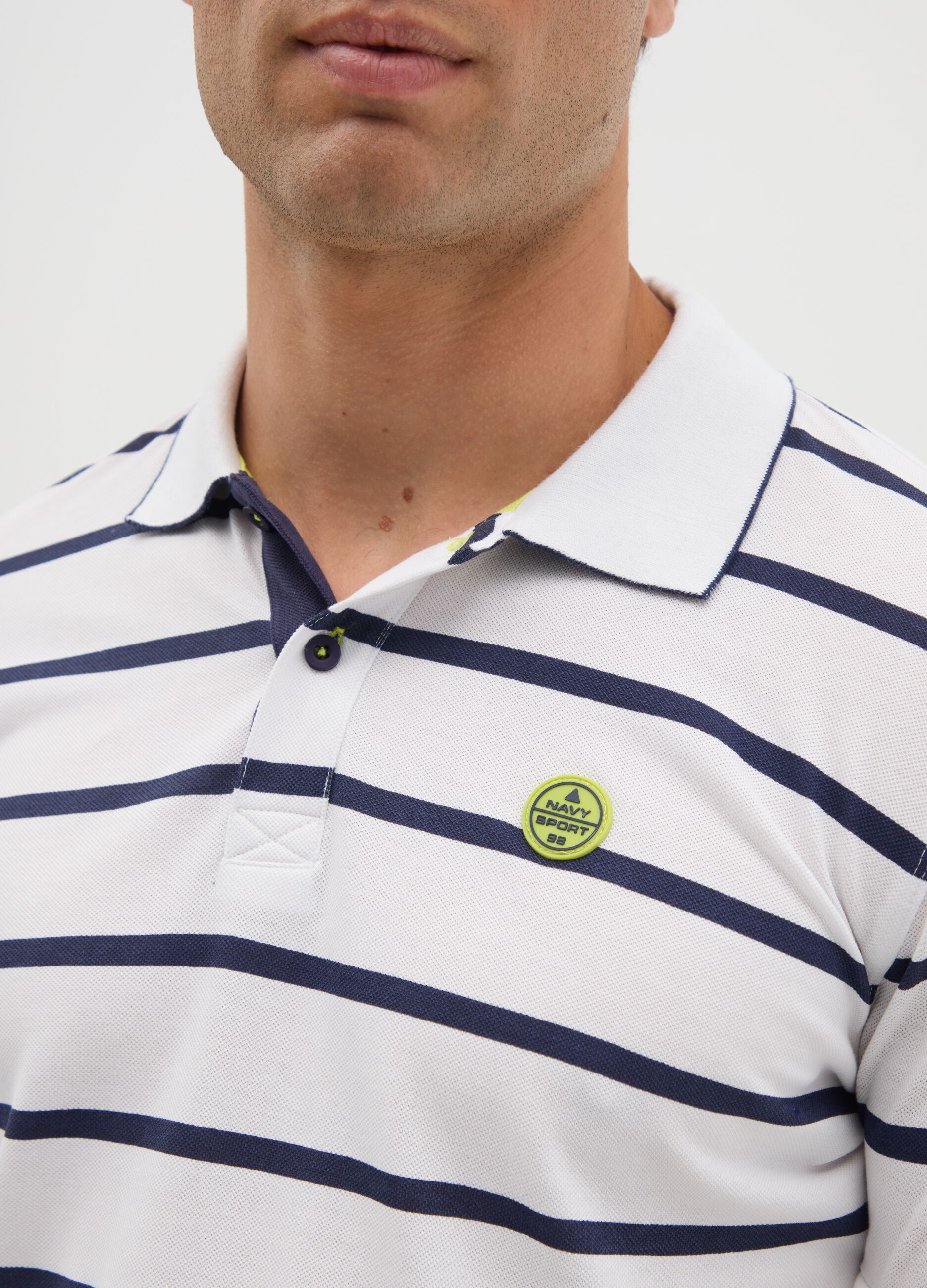 Men's Polo Shirt in Pure Multicolour Cotton