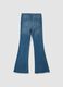 Girls&rsquo; blue flared jeggings in stretch cotton and viscose_5
