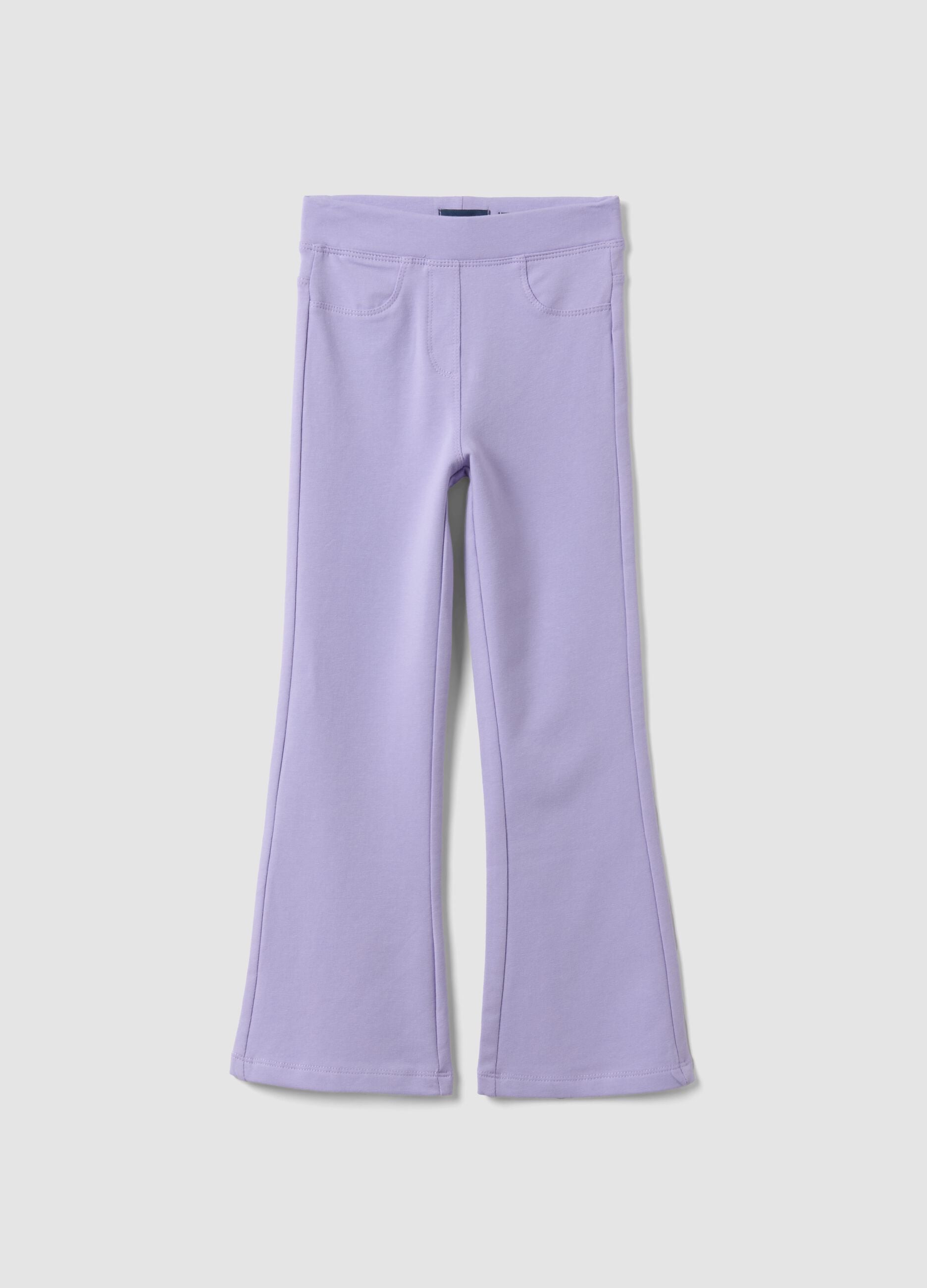 Purple organic cotton flared trousers