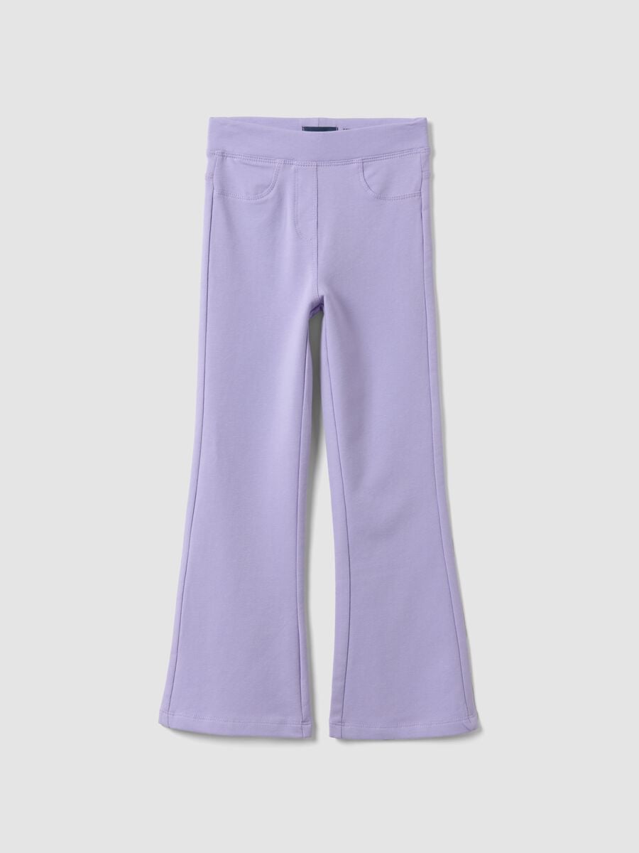 Purple organic cotton flared trousers_0