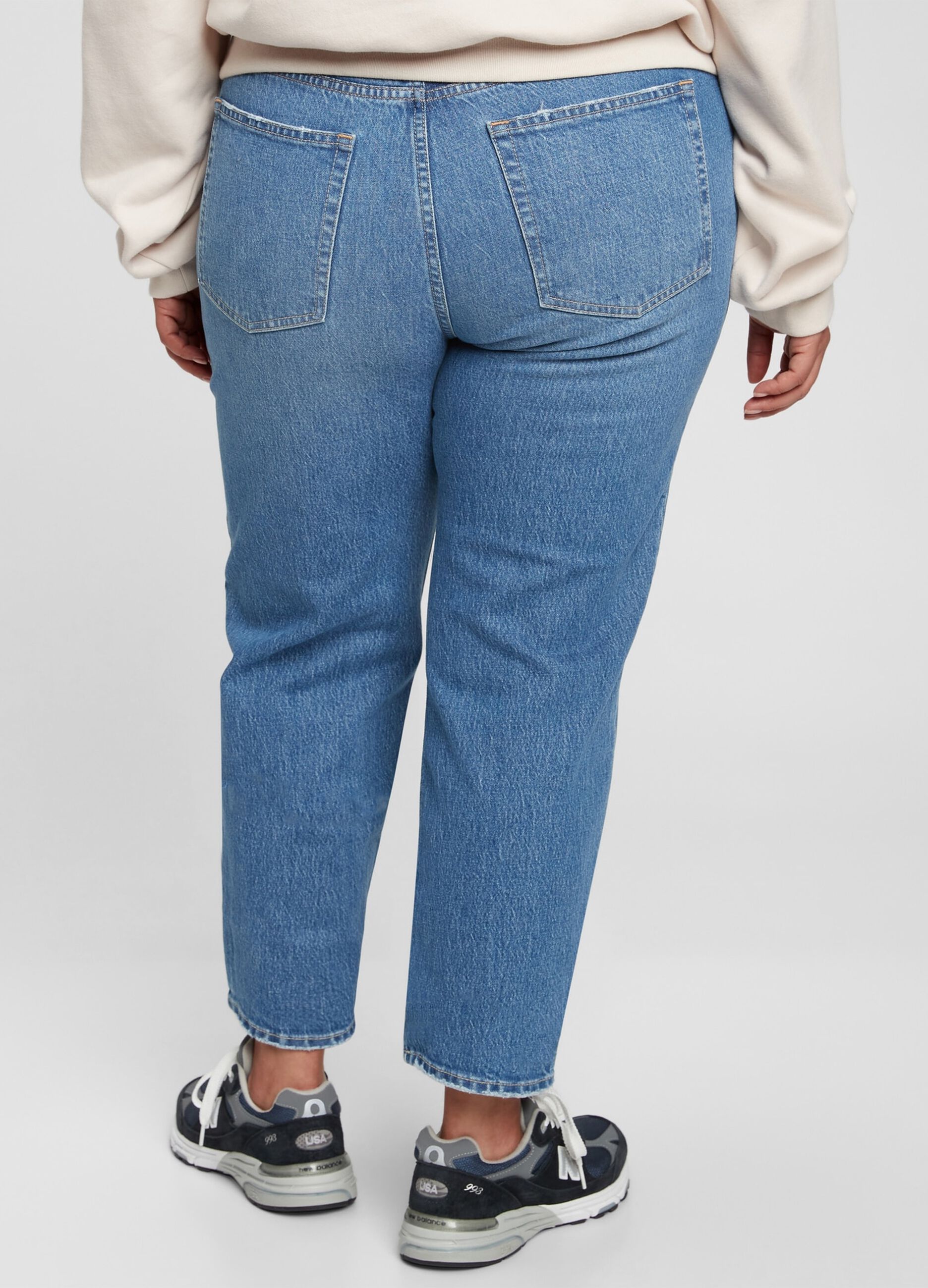 Jeans straight fit a vita alta