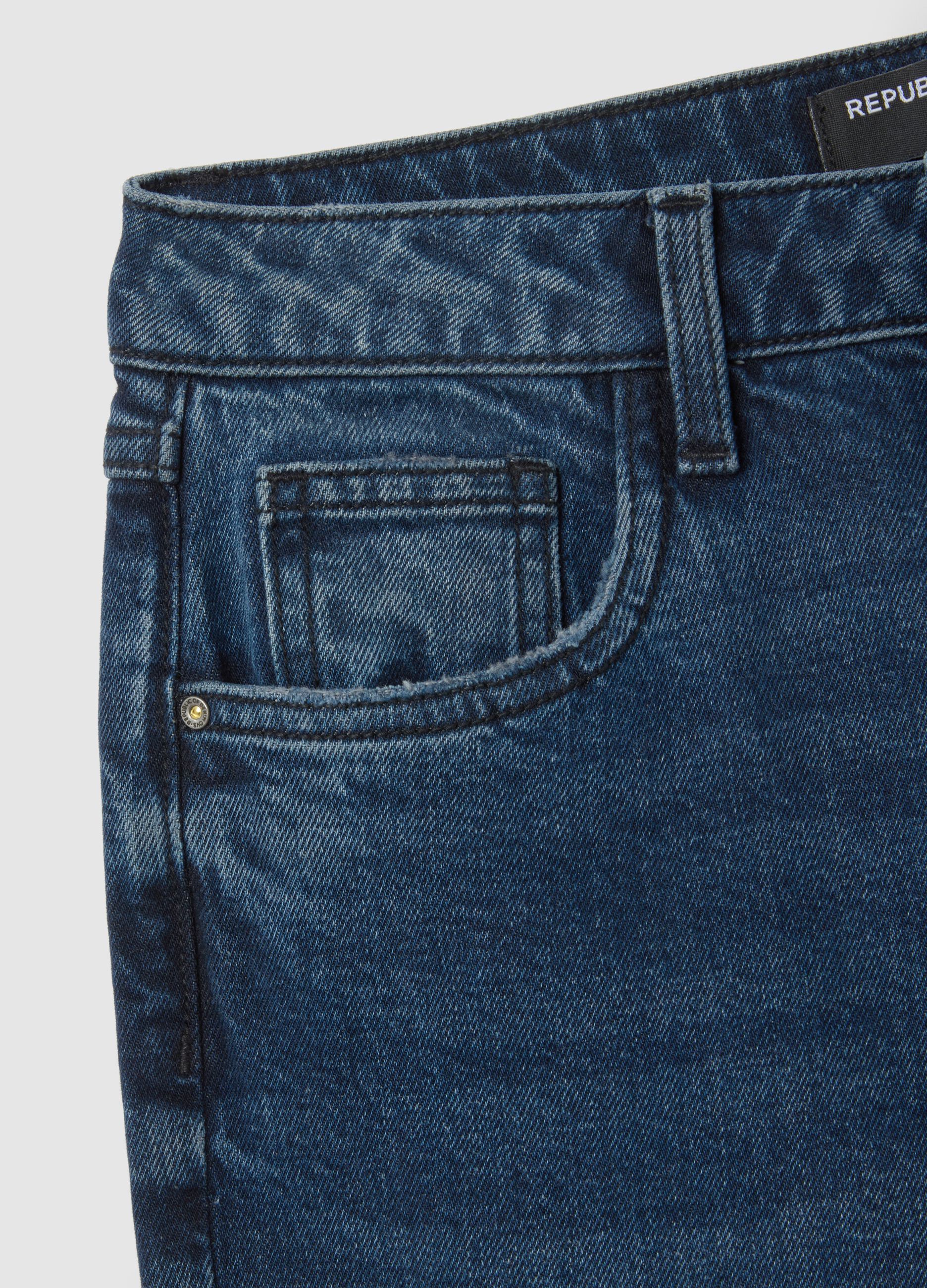 Jeans in cotone elasticizzato blu flare