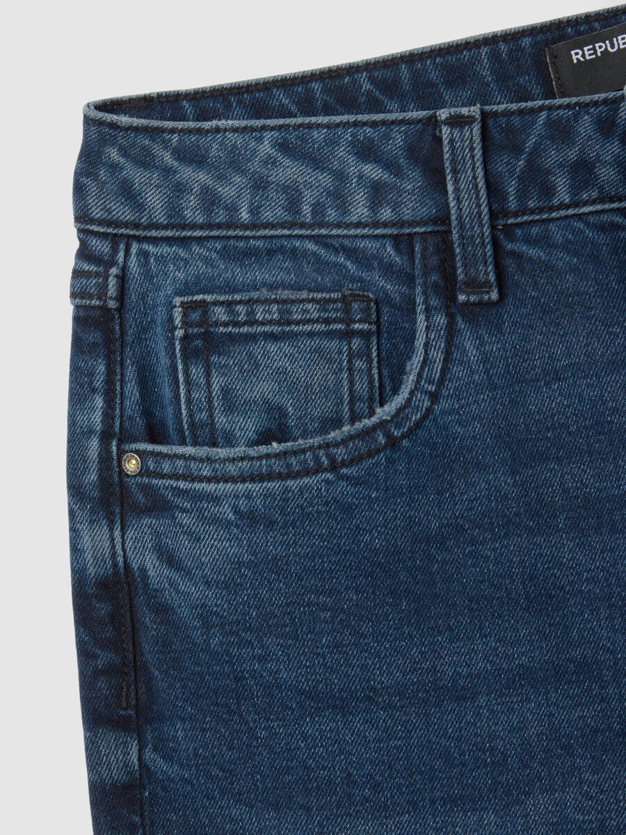 Jeans in cotone elasticizzato blu flare_5
