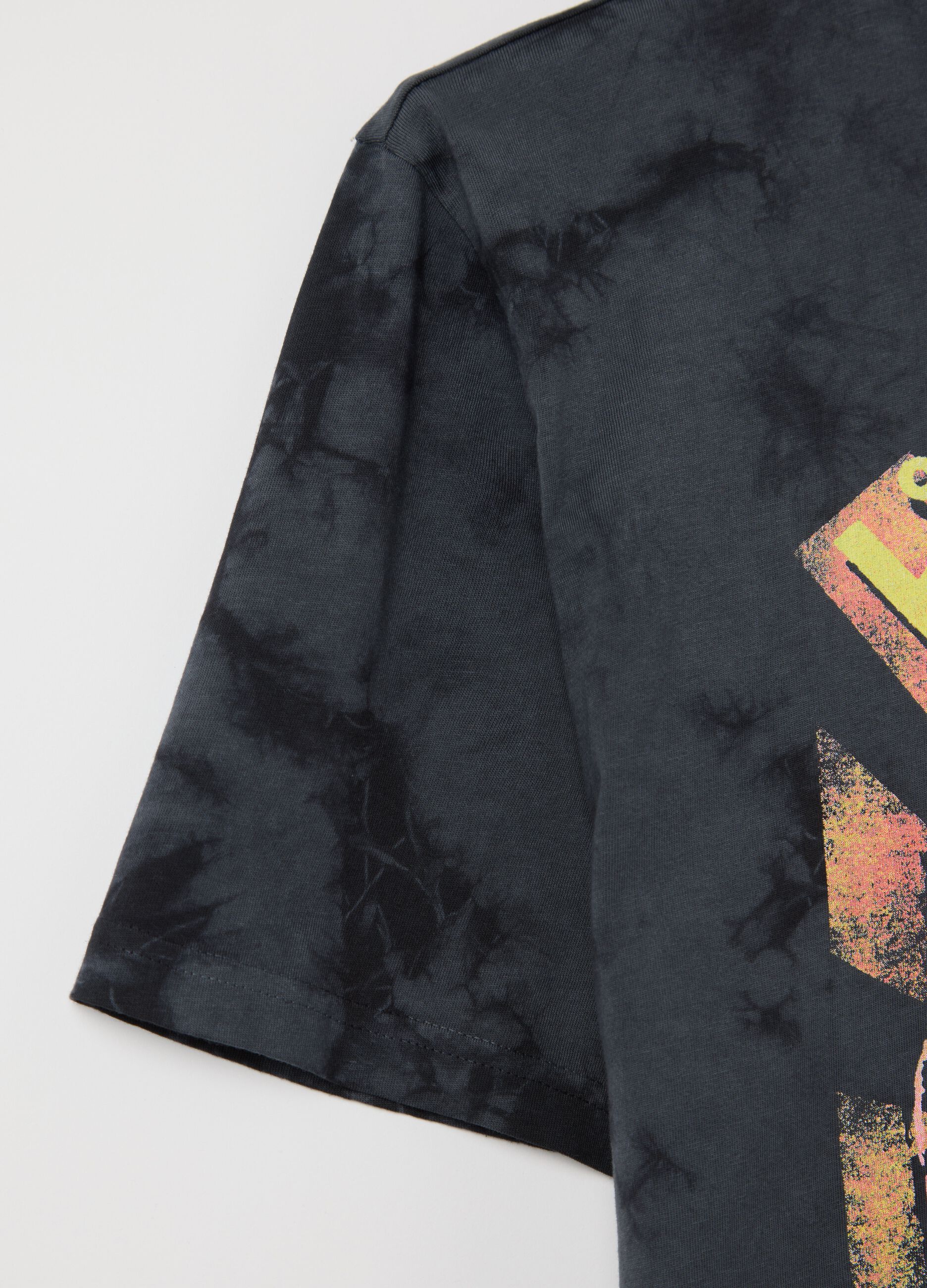 Tie-dye T-shirt with Pink Floyd print