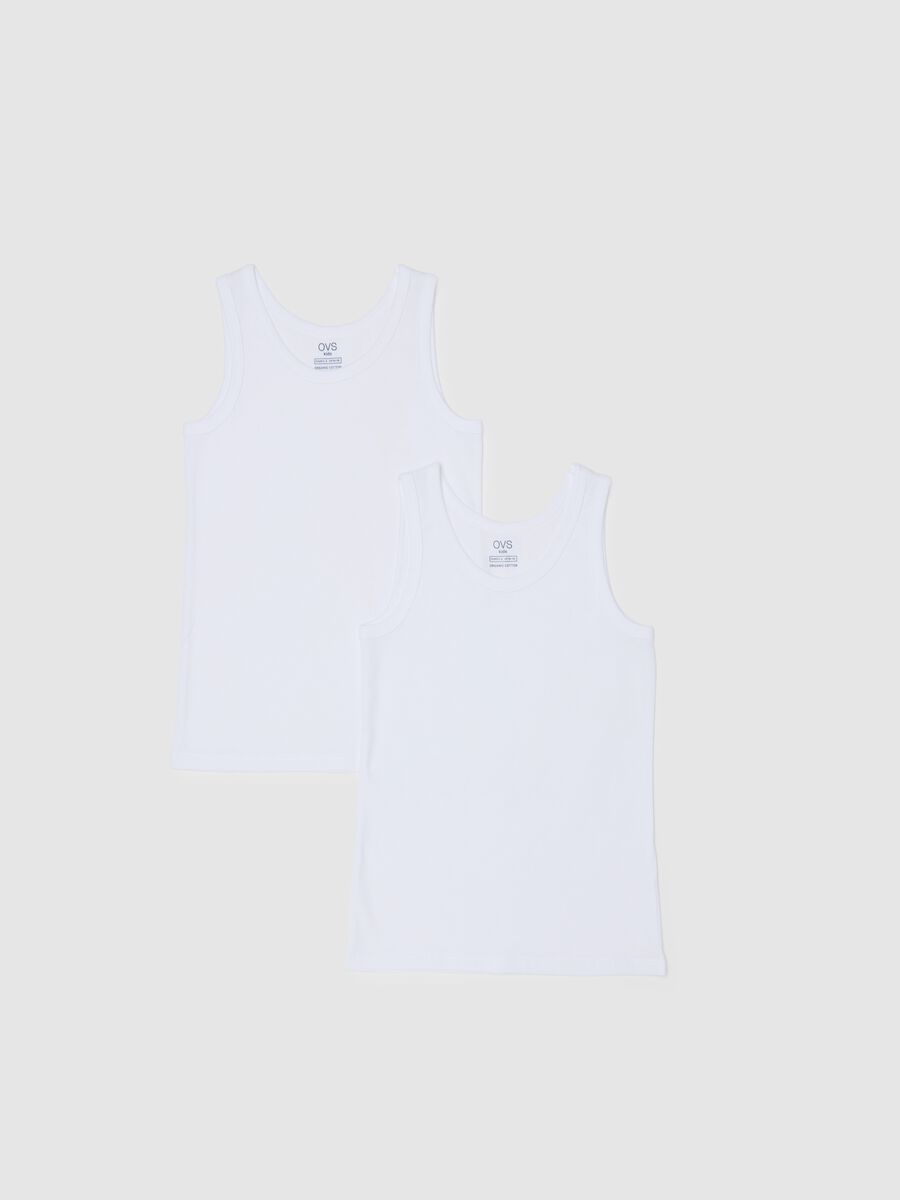 Bipack canottiere bianche da bambino in puro cotone regular fit_0