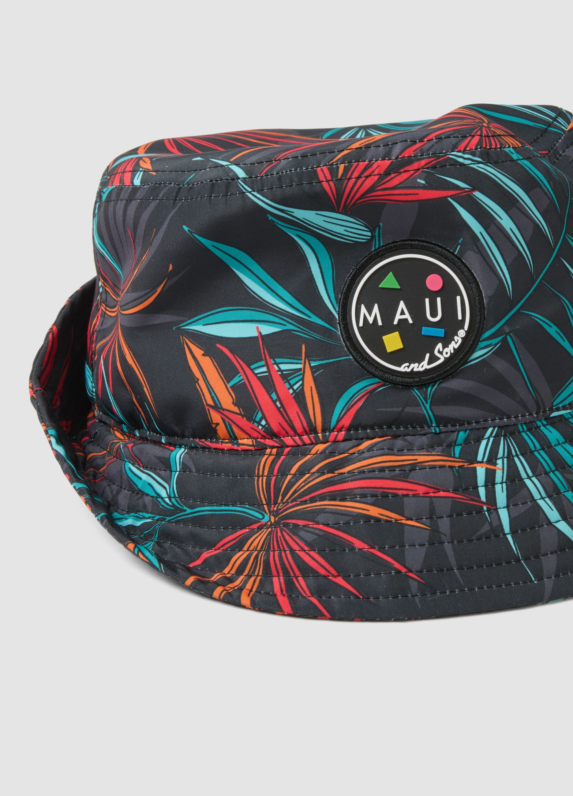 Multicolour exotic print bucket hat
