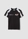 T-shirt nera in misto cotone a maniche corte per ragazzo relaxed fit_0