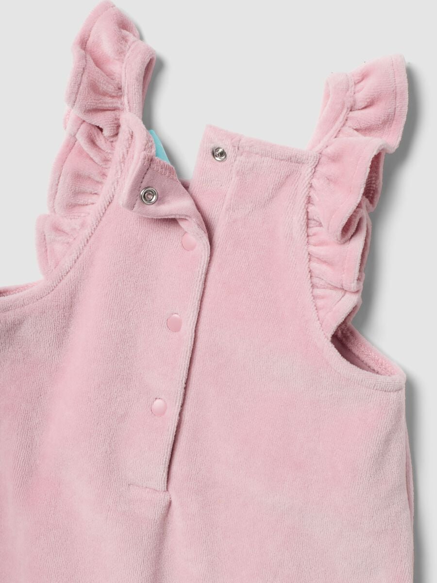 Completo rosa e bianco in misto cotone organico con ricamo Minnie per neonata_2