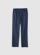 Pantaloni chino blu in puro cotone relaxed fit_4